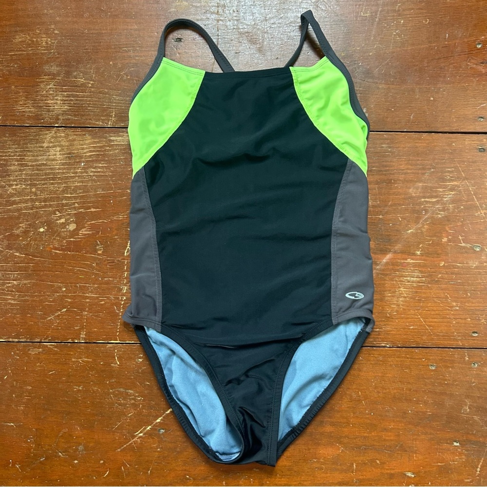Champion Gray and Neon Green Swimsuit